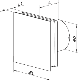 Vents 100 Solid Glass (220 V/60 Hz) TH Black - Dimensions