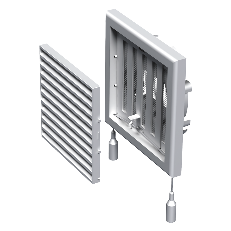 Vents MV 100 VUR - Two-piece plastic grilles with angled louvers