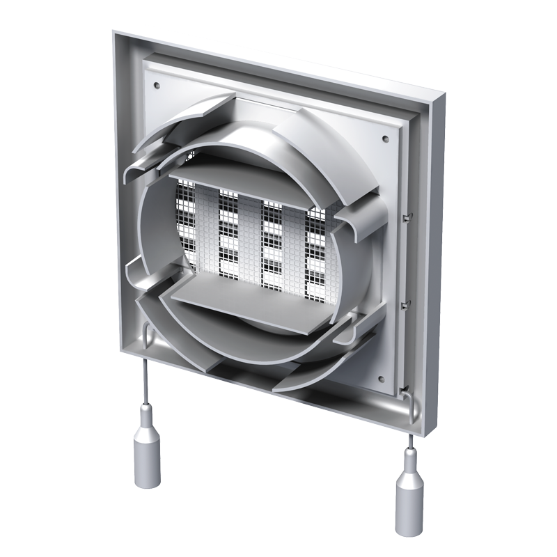 Vents MV 100 VUR - Two-piece plastic grilles with angled louvers