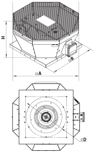 Vents VKVz 2E 225 - Dimensions