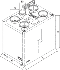 Vents VUTR 400 VE EC A21 - Dimensions