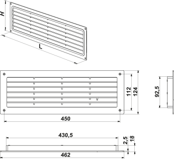 Vents MV 450 Rs - Dimensions