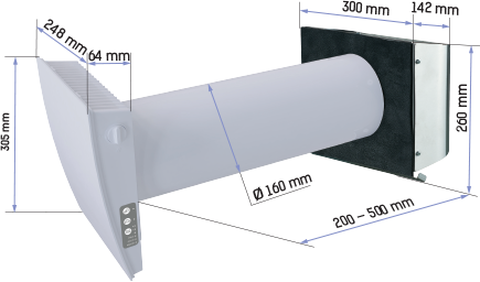 Vents TwinFresh Style Frost Wi-Fi - Dimensions
