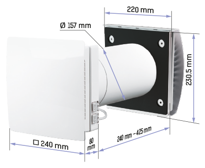 Vents TwinFresh Comfo RA1-85-13 V.3 - Dimensions