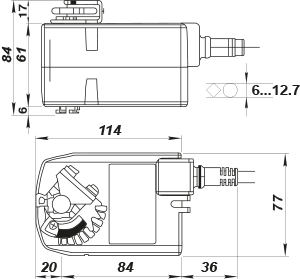 Vents Belimo TF230 - Dimensions