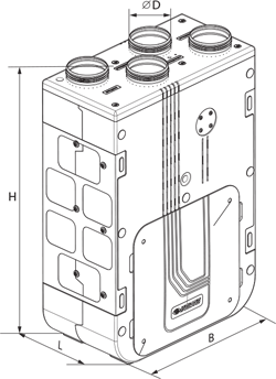 Vents VUT 270 V5B EC A14 - Dimensions