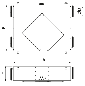 Vents VUE 350 P3B ЕС R A14 - Dimensions