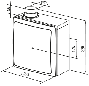 Vents VNV-1E 80 KP2-L H - Dimensions