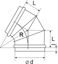 Vents Bend 60-180 - Dimensions