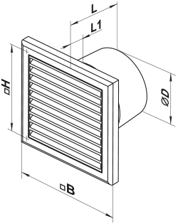 Vents 100 K L - Dimensions