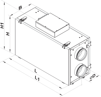 Vents VUT 300 H2 mini EC A2 - Dimensions