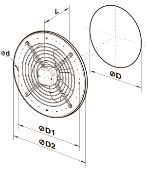 Vents OVK 4E 250 - Dimensions