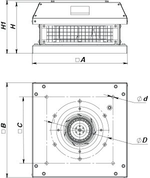 Vents VKH 4E 280 - Dimensions