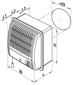Vents CF 100 - Dimensions