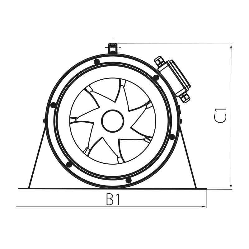 Vents Boost 355 (220V/60Hz) P - Dimensions
