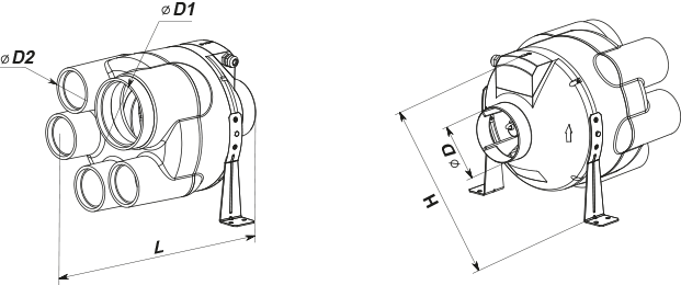 Vents VK VMS 125 - Dimensions