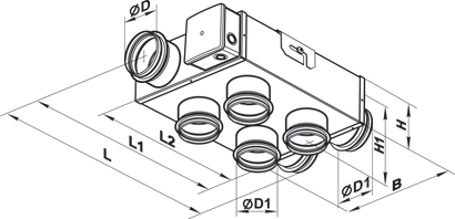 Vents VKP 100/80*6 mini X3 - Dimensions