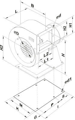 Vents VCUN 280х127-1,5-6 R90 - Dimensions
