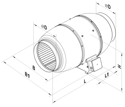 Vents TT Silent-M 160 Un - Dimensions