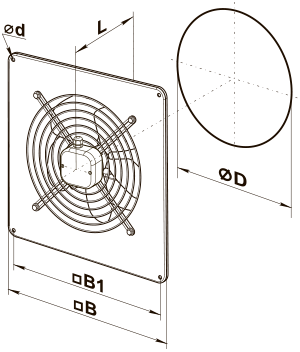 Vents OV 6D 630 (220V/60Hz) - Dimensions