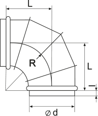 Vents Bend 90-1120 - Dimensions