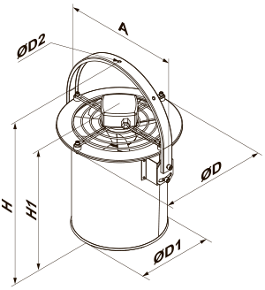 Vents DRF-OV 250 - Dimensions