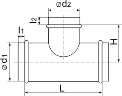 Vents T-joint 1120/280 - Dimensions