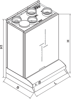 Vents VUTR 200 V2E EC A21 - Dimensions