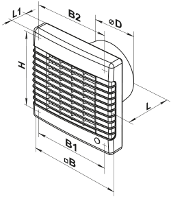 Vents 150 MA TH L - Dimensions