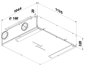 Vents VUT 350 PB EC L A21 - Dimensions