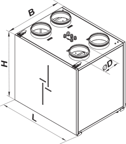 Vents VUT 250 VBE EC R A21 - Dimensions