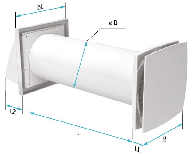 Vents Solo RA1-60-9 R V.2 - Dimensions