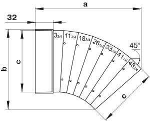 Vents 52510 - Dimensions