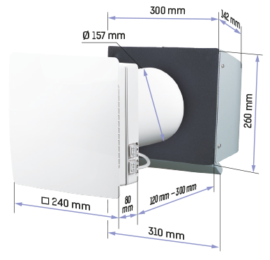Vents TwinFresh Comfo RA1-50-2 V.3 - Dimensions