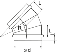 Vents Bend 45-900 - Dimensions
