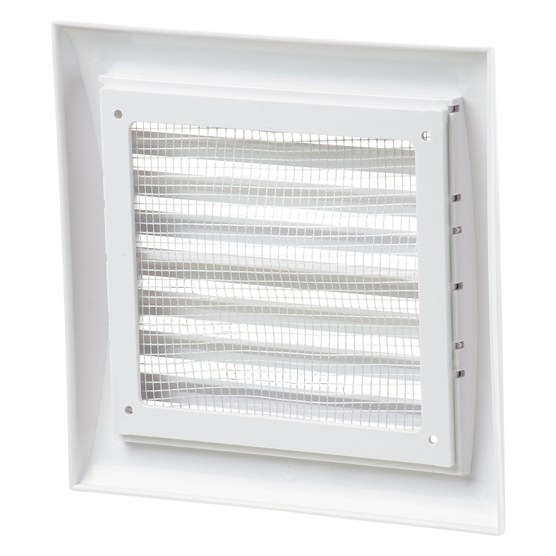Vents MV 103 VR - Two-piece plastic grilles with angled louvers, optional flange