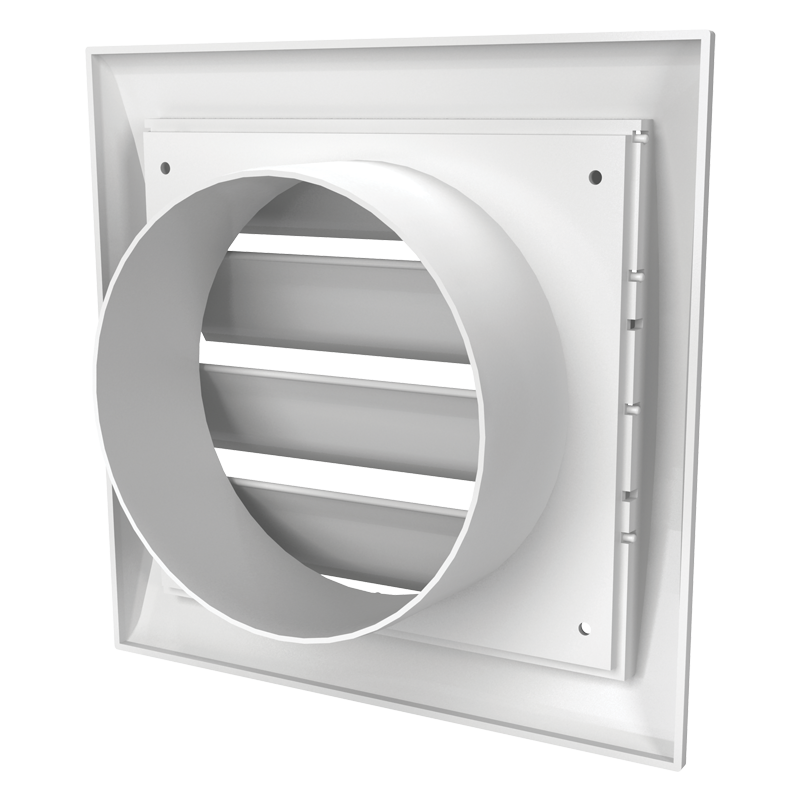 Vents MV 103 VR - Two-piece plastic grilles with angled louvers, optional flange