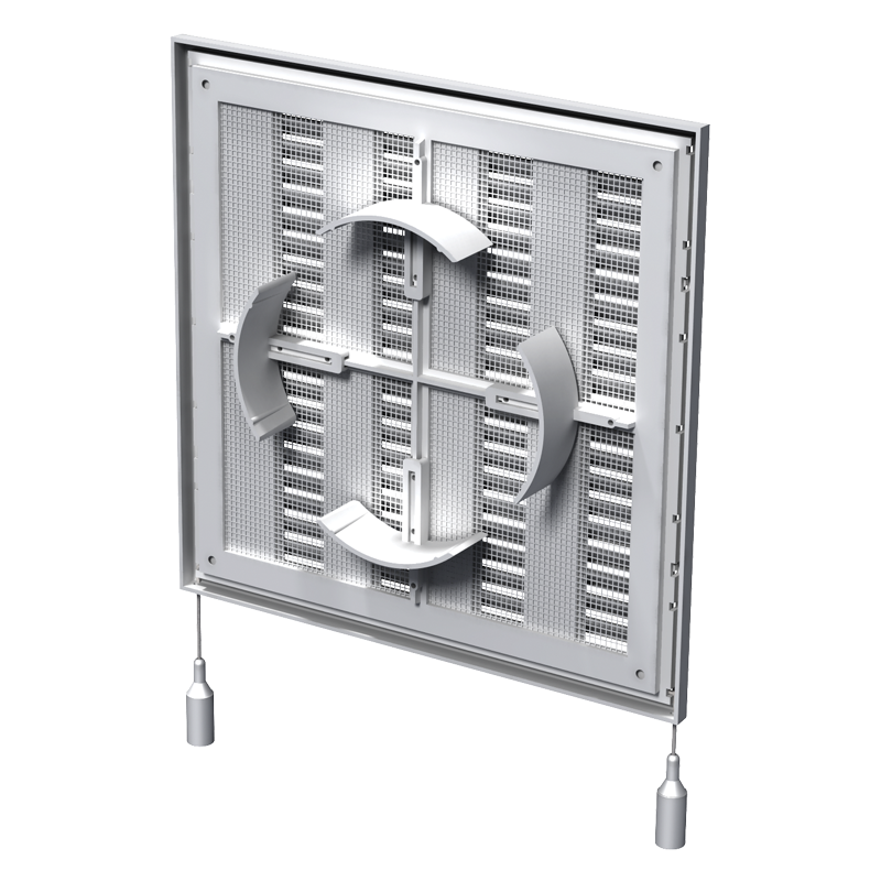 Vents MV 250 VDR - Two-piece plastic grilles with angled louvers, optional flange