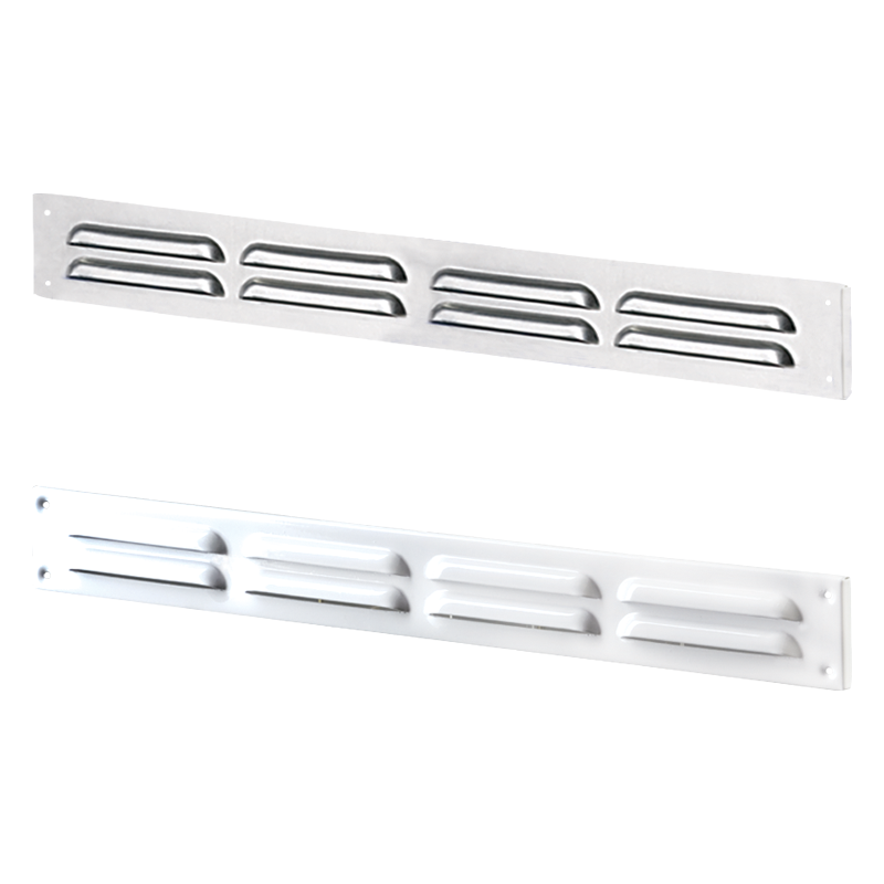 Vents MVMPO 475x85/5 - Single-row slotted flanged metal grilles with angled louvers