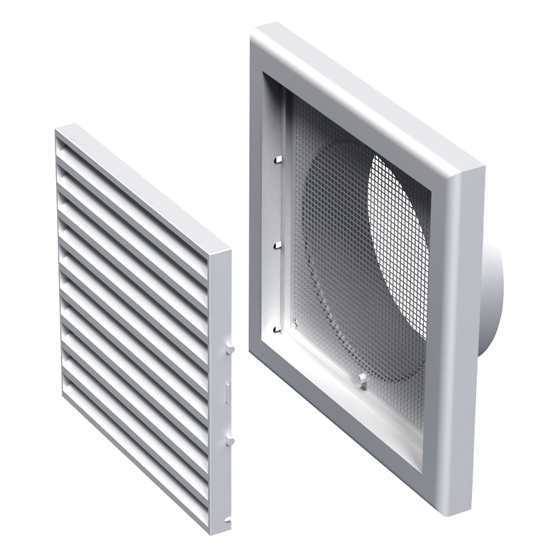Vents MV 100 V - Two-piece plastic grilles with angled louvers