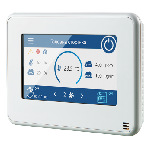 Vents A25 - Touch screen control panel for controlling industrial and residential air handling units