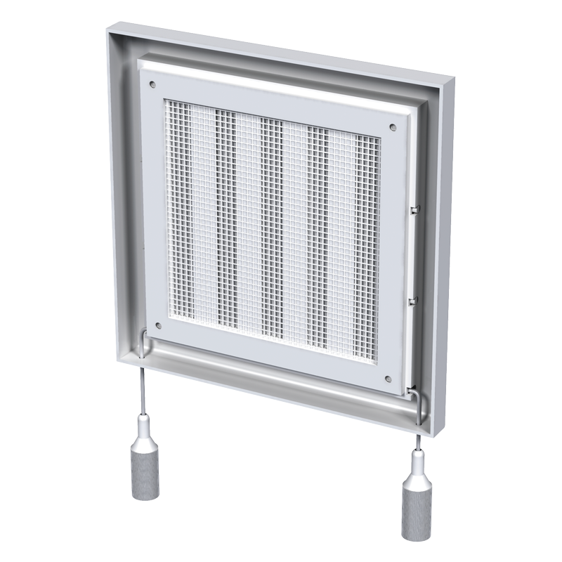 Vents MV 100 R - Two-piece plastic grilles with angled louvers