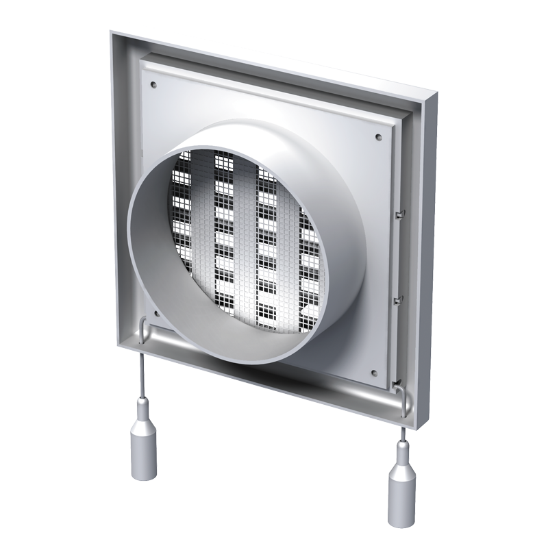 Vents MV 100 VRs - Two-piece plastic grilles with angled louvers