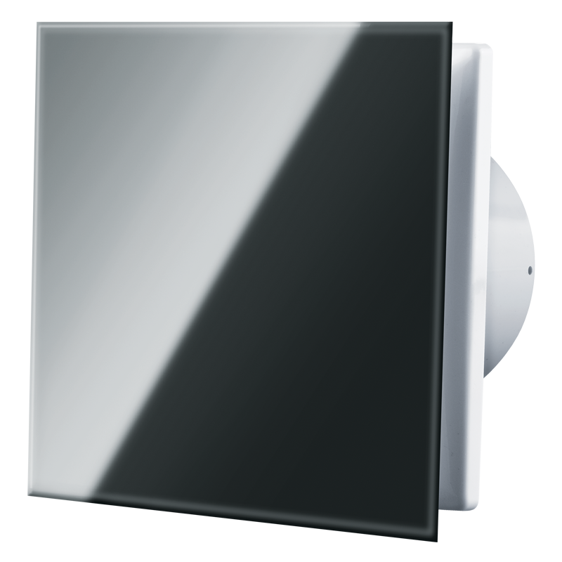 Vents 100 Solid Glass (220 V/60 Hz) TH Black - Axial fans with glass panels for extract ventilation suitable for use in Zone 1