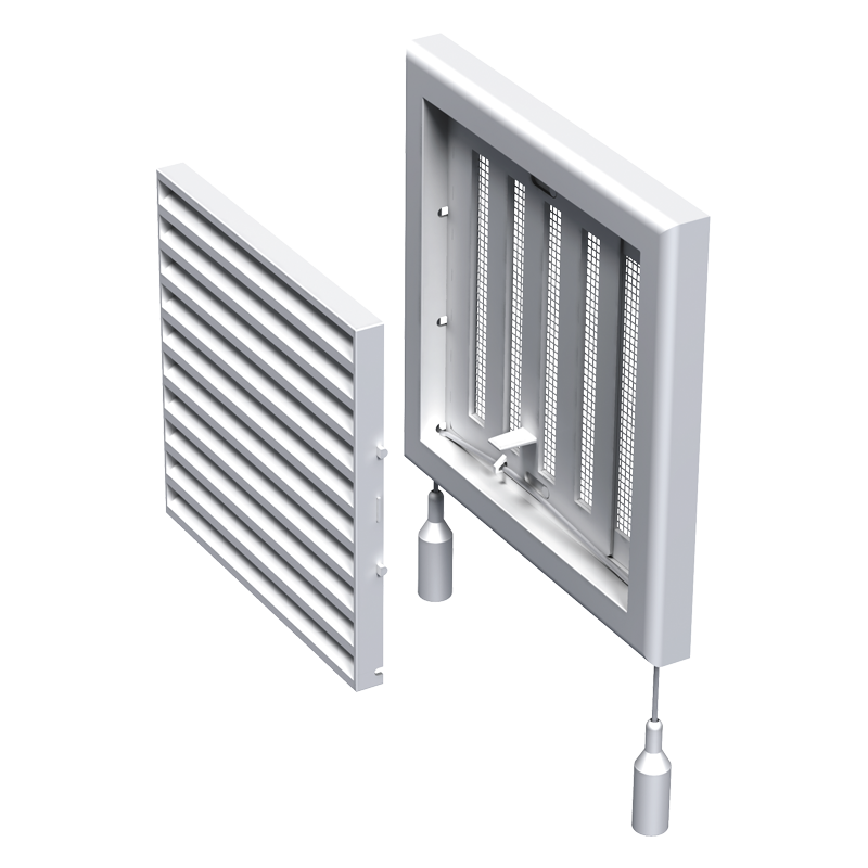 Vents MV 100 R - Two-piece plastic grilles with angled louvers