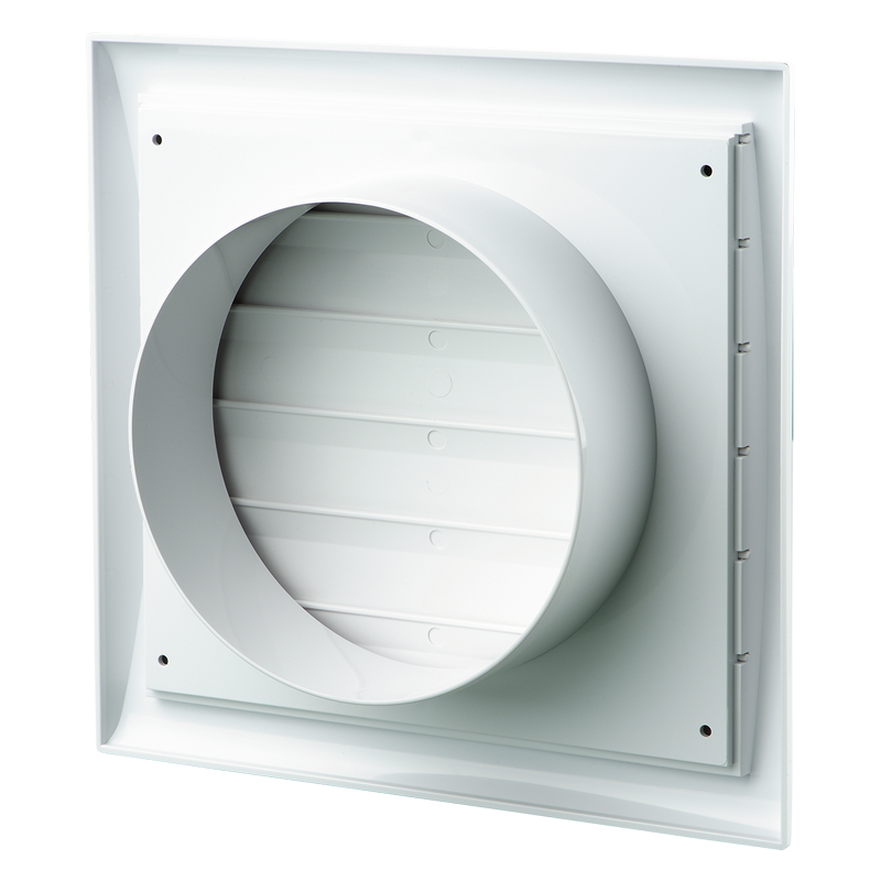 Vents MV 123 Rs - Two-piece plastic grilles with angled louvers, optional flange