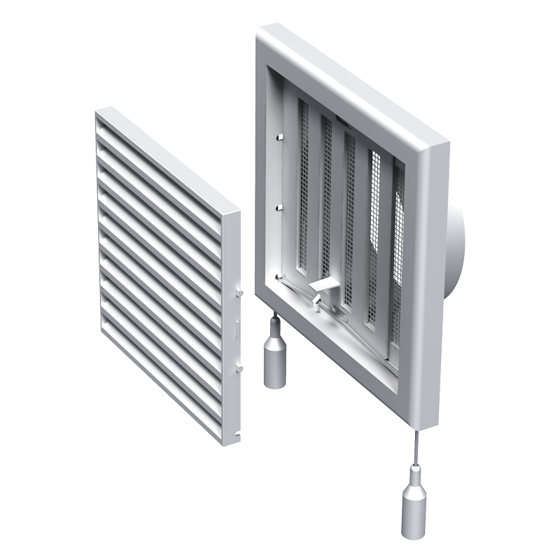 Vents MV 100 VRs - Two-piece plastic grilles with angled louvers