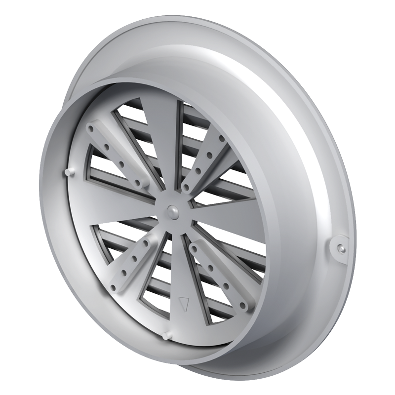 Vents MV 150 bVRs - Two-piece plastic grilles with angled louvers, optional flange