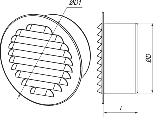 Vents MVMO 150 bVs Zn - Dimensions