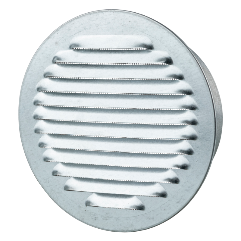 Vents MVMO 150 bVs Zn - Single-row flanged metal grilles with angled louvers, optional flange